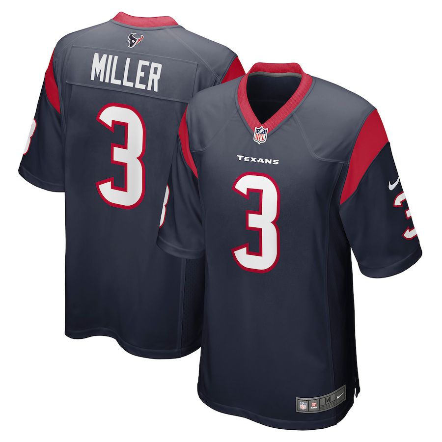 Men Houston Texans #3 Anthony Miller Nike Navy Player Game NFL Jersey